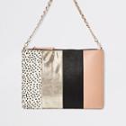 River Island Womens Leather Spot Pouch Clutch Bag