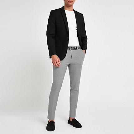 River Island Mens Houndstooth Super Skinny Smart Pants