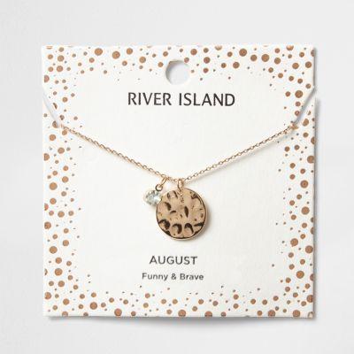 River Island Womens Gem August Birthstone Necklace