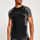 River Island Mens Feather Print Side Slim Fit T-shirt