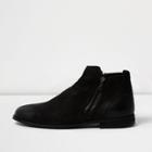 River Island Mens Leather Zip Chelsea Boots