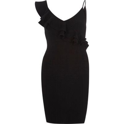 River Island Womens Frill One Shoulder Bodycon Dress