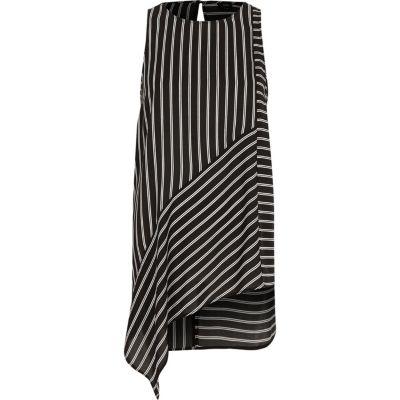 River Island Womens Stripe Print Asymmetric Hem Tank