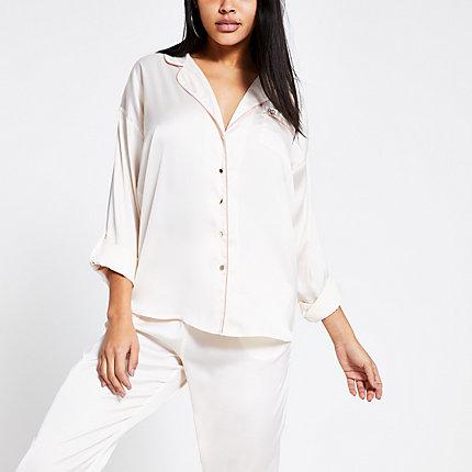 River Island Womens Loose Fit Satin Pyjama Shirt