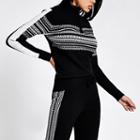 River Island Womens Fairisle Half Zip Knitted Jumper