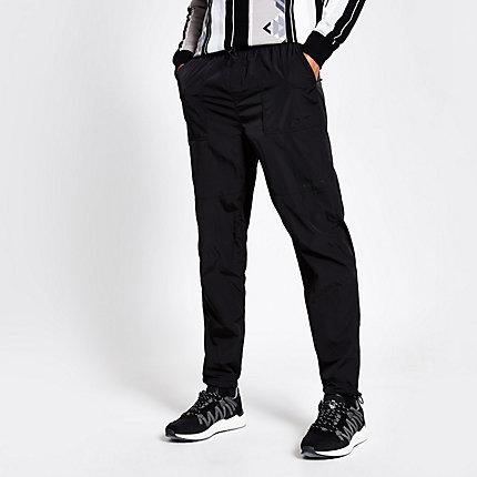 River Island Mens Nylon Reflective Side Joggers