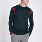 River Island Mens Slim Fit Long Sleeve Tipped Jumper