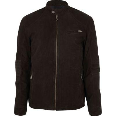 River Island Mens Jack And Jones Premium Suede Racer Jacket