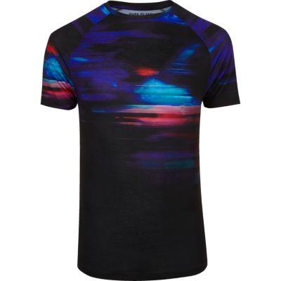 River Island Mens Faded Glitch Print Muscle Fit T-shirt