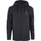 River Island Mens Biker Panel Sleeve Muscle Fit Hoodie