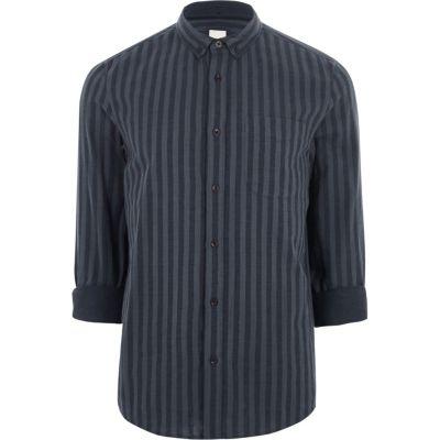 River Island Mens Stripe Long Sleeve Button-down Shirt