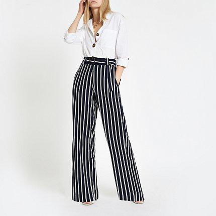 River Island Womens Contrast Stripe Wide Leg Pants