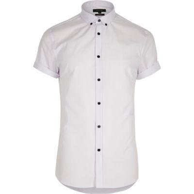 River Island Mens Big And Tall White Short Sleeve Shirt