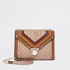 River Island Womens Dark And Tan Quilted Cross Body Bag