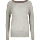 River Island Womens Silver Knit Raglan Top