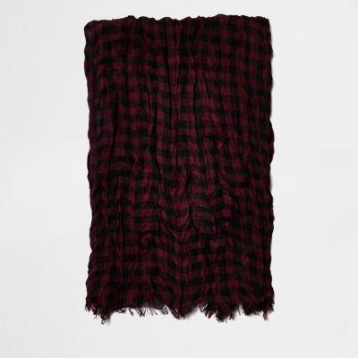 River Island Mensred Gingham Scarf