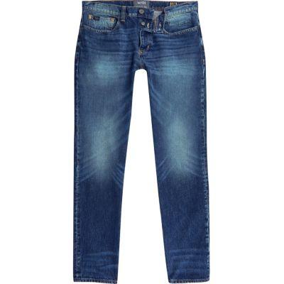 River Island Mens Faded Sid Skinny Warp Jeans