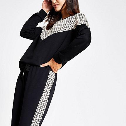 River Island Womens Ri Chevron Print Sweatshirt