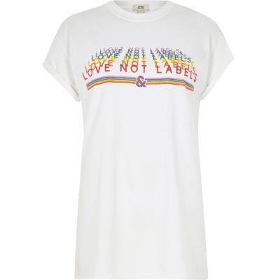 River Island Womens White Pride 'love Not Labels' T-shirt