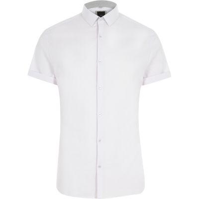 River Island Mens White Smart Muscle Fit Short Sleeve Shirt
