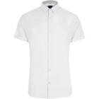 River Island Mens White Smart Muscle Fit Short Sleeve Shirt