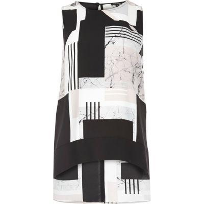 River Island Womens White Geometric Print Tunic