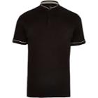 River Island Mens Check Piped Wasp Embroidered Polo Shirt