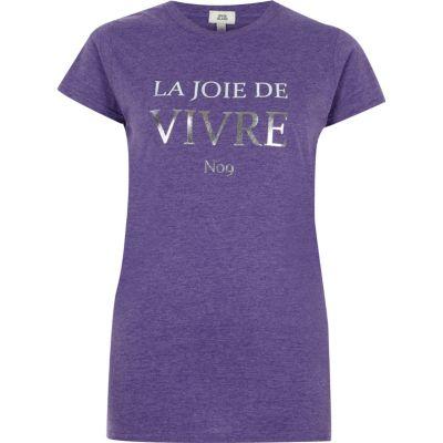 River Island Womens Marl 'vivre' Fitted T-shirt