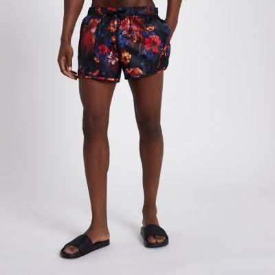 River Island Mens Tropical Print Swim Shorts