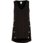 River Island Womens Split Button Sleeveless Top