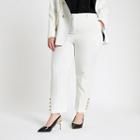 River Island Womens Plus Button Trim Cigarette Pants