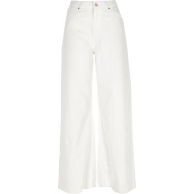 River Island Womens White Mila Wide Leg Jeans