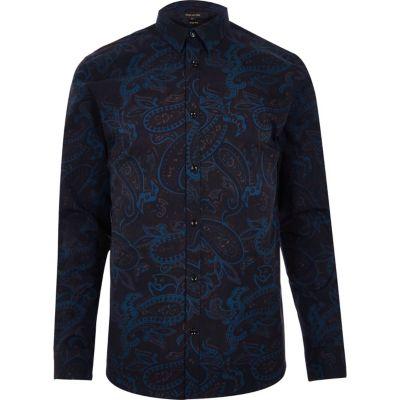 River Island Mens Paisley Print Slim Fit Shirt