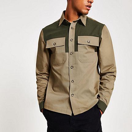 River Island Mens Colour Block Pocket Front Shirt