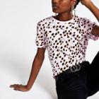 River Island Womens Spot Print Knot Sleeve T-shirt