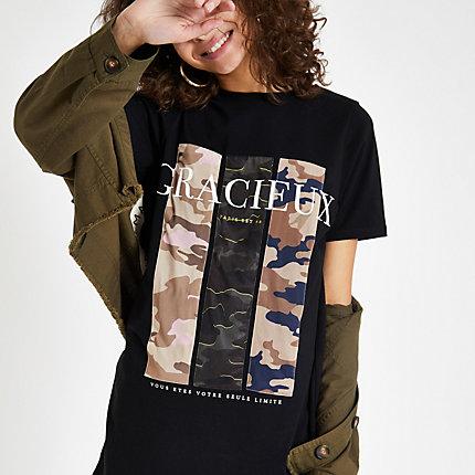 River Island Womens 'gracieux' Camo Print T-shirt