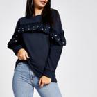 River Island Womens Embellished Ruffle Sweatshirt