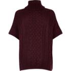 River Island Womens Cable Knit Short Sleeve Poncho