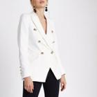 River Island Womens White Double Breasted Tuxedo Jacket