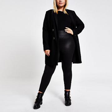River Island Womens Plus Coated Dogtooth Leggings