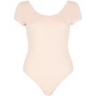 River Island Womens Rib Cap Sleeve Scoop Neck Bodysuit