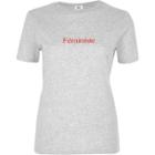 River Island Womens 'feministe' Fitted Short Sleeve T-shirt