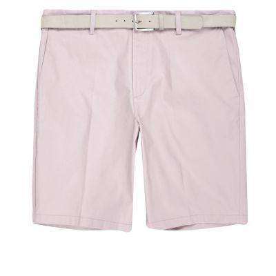 River Island Mens Belt Detail Slim Fit Shorts