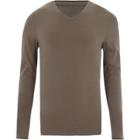 River Island Mens Taupe V Neck Muscle Fit T-shirt
