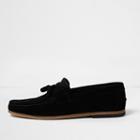 River Island Mens Wide Fit Suede Tassel Loafers