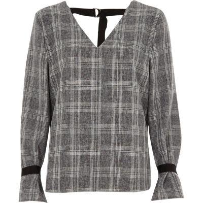 River Island Womens Check D-ring Tie Back Top