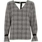 River Island Womens Check D-ring Tie Back Top