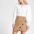 River Island Womens Petite Faux Suede Mini Skirt