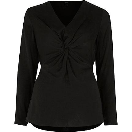 River Island Womens Long Sleeve Twist Front Top