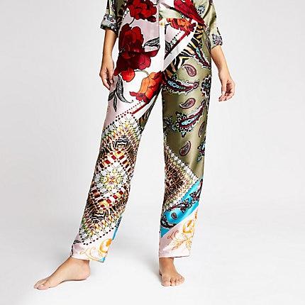 River Island Womens Floral Satin Pyjama Trousers